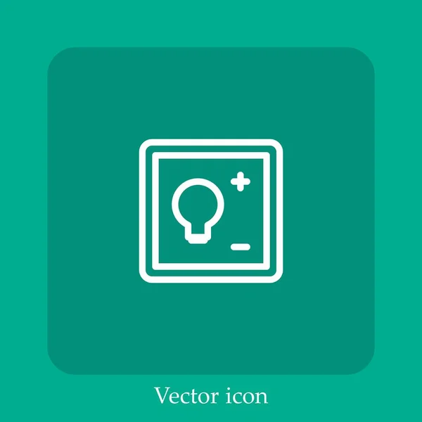 Ícone Vetor Interruptor Linear Icon Line Com Curso Editável — Vetor de Stock