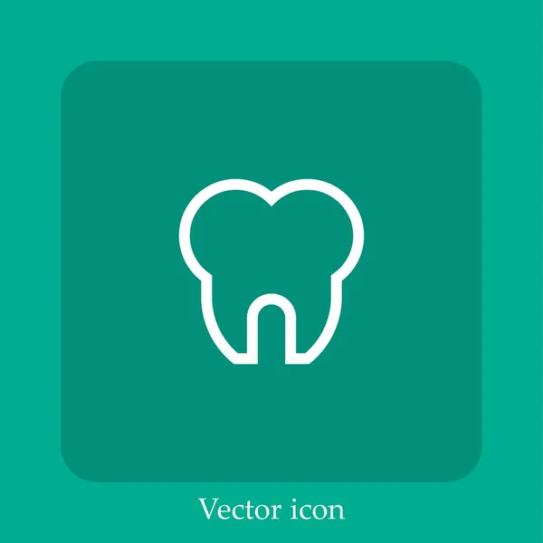 Dientes Icono Vectorial Icon Line Lineal Con Carrera Editable — Vector de stock