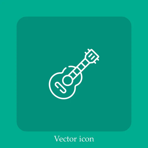 Ícone Vetorial Ukelele Linear Icon Line Com Curso Editável — Vetor de Stock