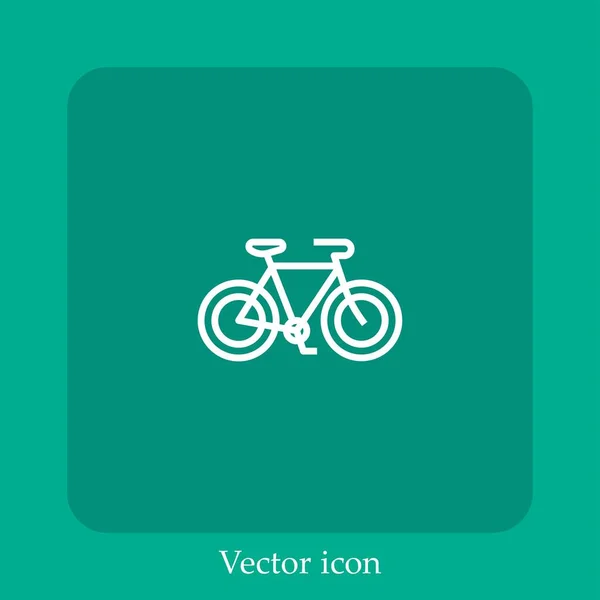 Icono Vector Bicicleta Icon Line Lineal Con Carrera Editable — Vector de stock