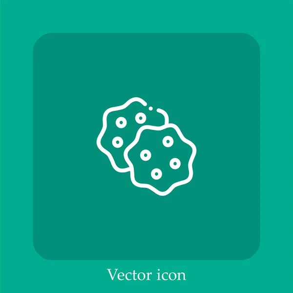 Icône Vectorielle Biscuit Icône Linéaire Ligne Avec Course Modifiable — Image vectorielle