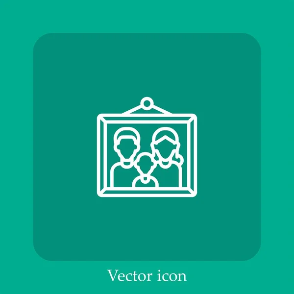 Familie Vektor Symbol Lineare Icon Line Mit Editierbarem Strich — Stockvektor