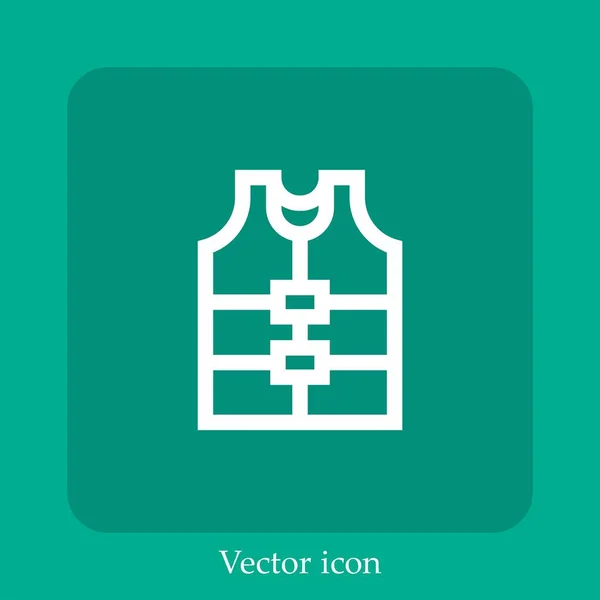 Lifejacket Icono Vectorial Icon Line Lineal Con Carrera Editable — Vector de stock