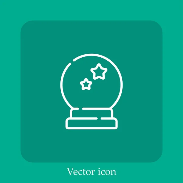 Icône Vectorielle Boule Magique Icône Linéaire Ligne Avec Course Modifiable — Image vectorielle