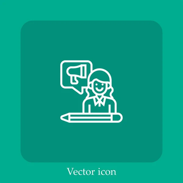 Icono Vector Marketing Icon Line Lineal Con Carrera Editable — Vector de stock