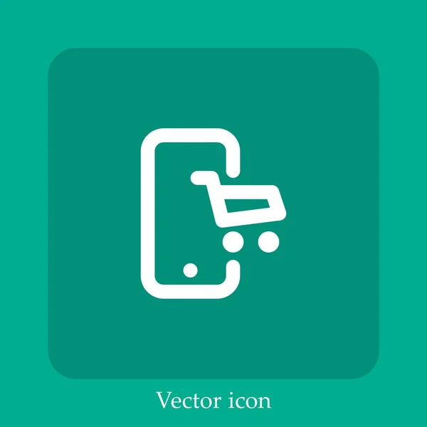 Online Shop Vektor Symbol Lineare Icon Line Mit Editierbarem Strich — Stockvektor