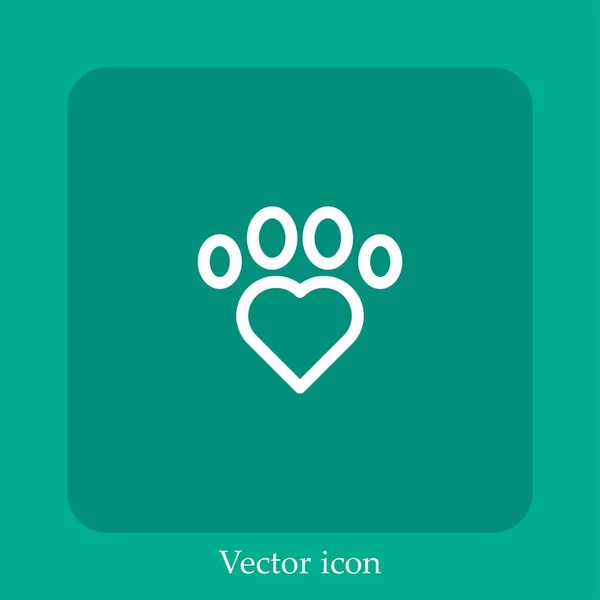 Pata Vector Icono Icon Line Lineal Con Carrera Editable — Vector de stock