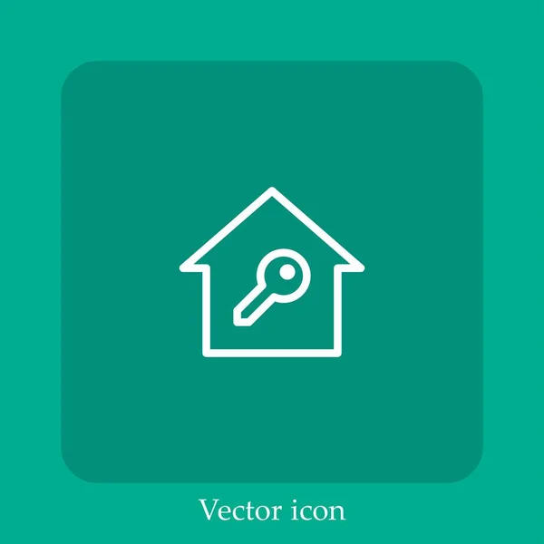 Icône Vectorielle Maison Intelligente Icône Linéaire Ligne Avec Course Modifiable — Image vectorielle