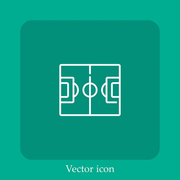 Ícone Vetor Campo Futebol Linear Icon Line Com Curso Editável — Vetor de Stock