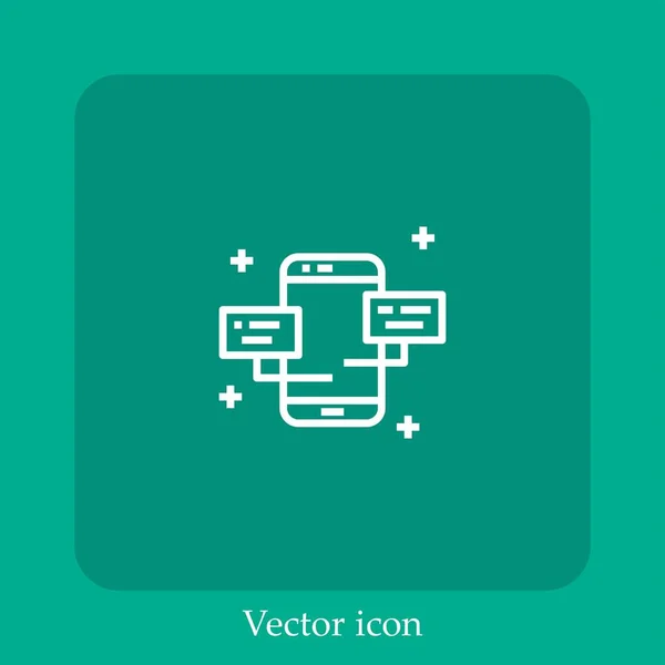 Icono Vector Aplicación Icon Line Lineal Con Carrera Editable — Vector de stock