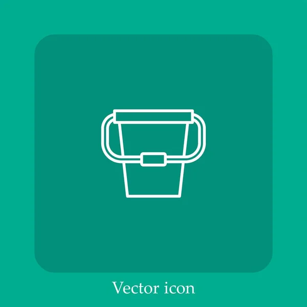 Icono Vector Cubo Icon Line Lineal Con Carrera Editable — Vector de stock
