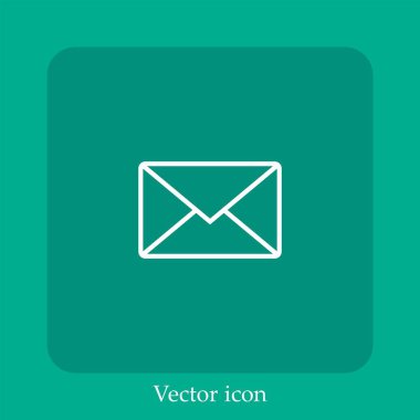 zarf vektör simgesi doğrusal simgesi. Düzenlenebilir vuruş ile satır