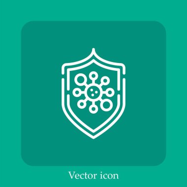 Virüs vektör doğrusal simgesi. Düzenlenebilir vuruş çizgisi