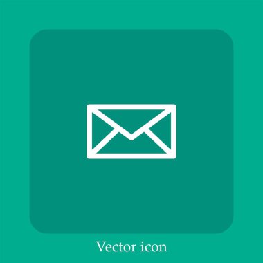 e- posta vektörü doğrusal simgesi. Düzenlenebilir vuruş ile satır