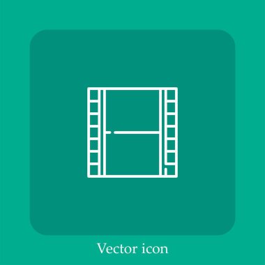 film vektörü simgesi doğrusal simgesi. Düzenlenebilir vuruş ile çizgi