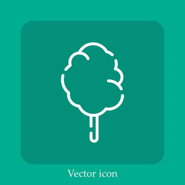 Zuckerwatte Vektor Symbol Lineare Icon Line Mit Editierbarem Strich — Stockvektor