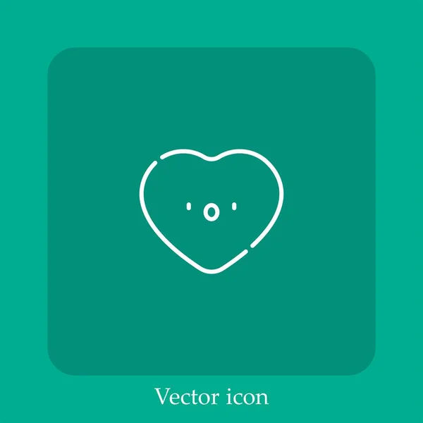 Herz Vektorsymbol Lineare Icon Line Mit Editierbarem Strich — Stockvektor