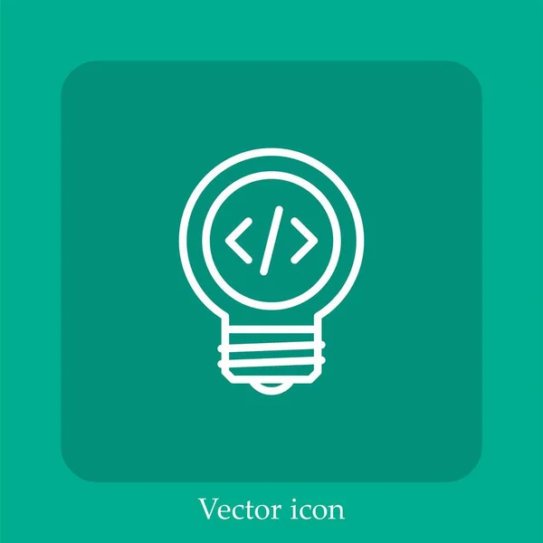 Lightbulb Vector Icon Linear Icon Line Editable Stroke — Stock Vector