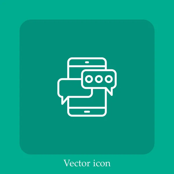 Ícone Vetor Mensagem Linear Icon Line Com Curso Editável — Vetor de Stock