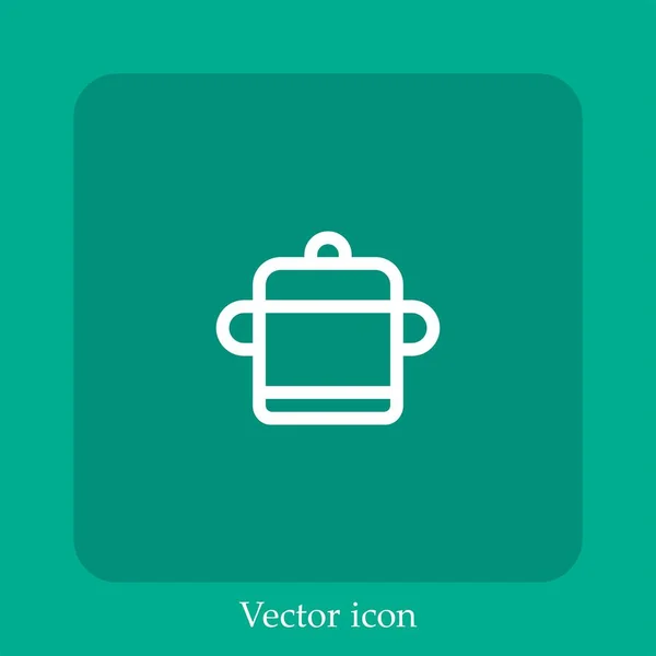 Ícone Vetorial Pot Linear Icon Line Com Curso Editável — Vetor de Stock