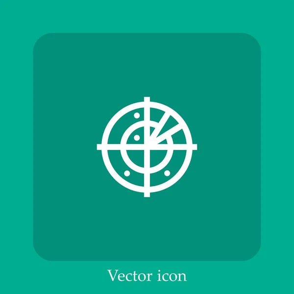 Radar Vector Icon Linear Icon Line Editable Stroke — Stock Vector