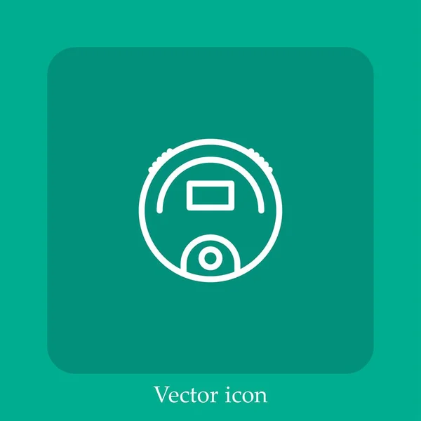 Roboter Staubsauger Vektor Symbol Lineare Icon Line Mit Editierbarem Strich — Stockvektor