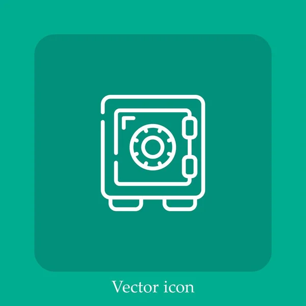 Ícone Vetorial Seguro Linear Icon Line Com Curso Editável — Vetor de Stock