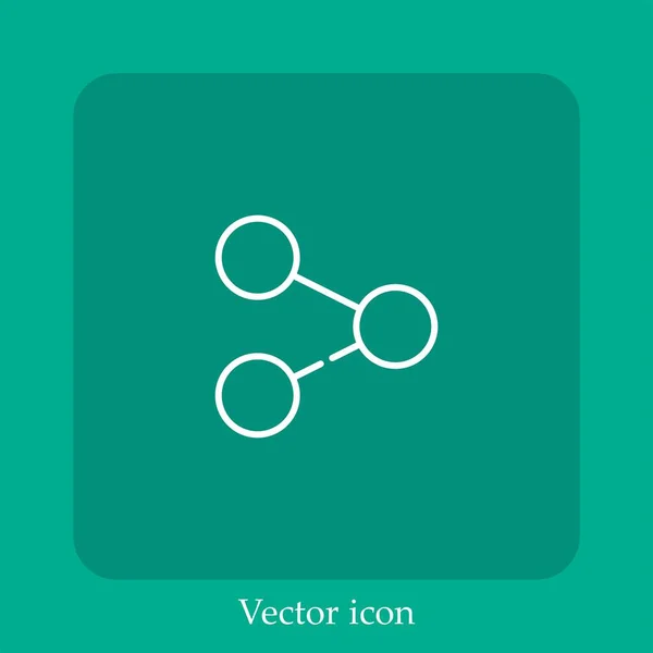 Compartilhar Ícone Vetorial Linear Icon Line Com Curso Editável — Vetor de Stock