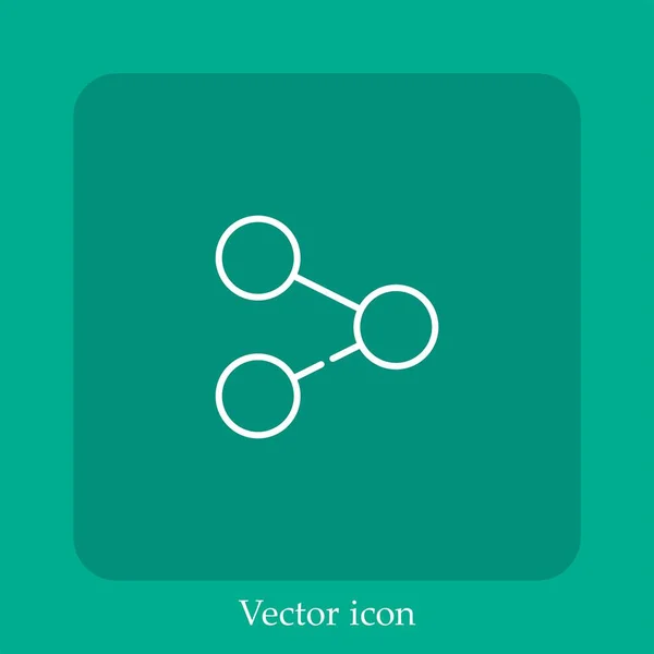 Partager Icône Vectorielle Icône Linéaire Ligne Avec Course Modifiable — Image vectorielle