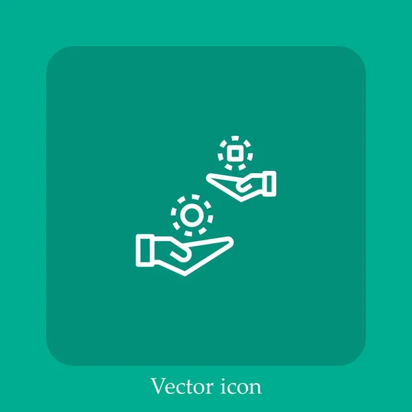 Icono Vector Comercio Icon Line Lineal Con Carrera Editable — Vector de stock