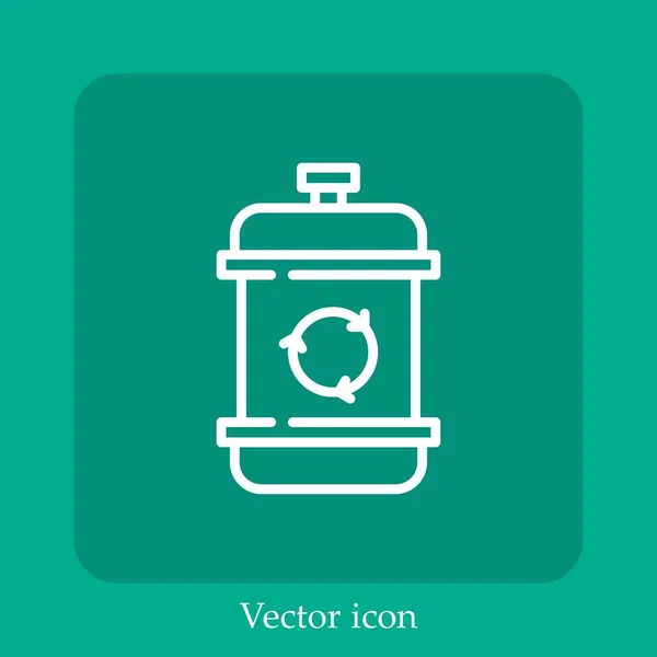 Ícone Vetor Água Linear Icon Line Com Curso Editável — Vetor de Stock