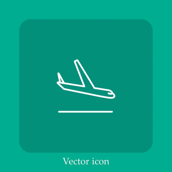 Flugzeug Vektor Symbol Lineare Icon Line Mit Editierbarem Strich — Stockvektor