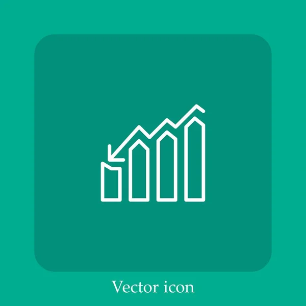 Balkendiagramm Vektorsymbol Lineare Symbol Linie Mit Editierbarem Strich — Stockvektor