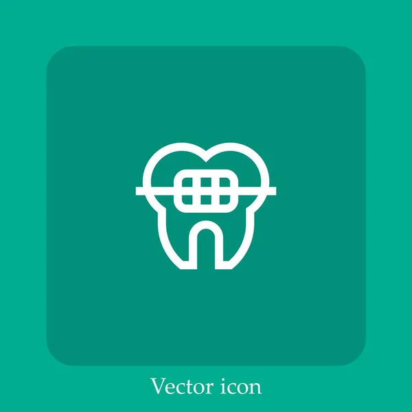 Klammern Vektor Symbol Lineare Icon Line Mit Editierbarem Strich — Stockvektor