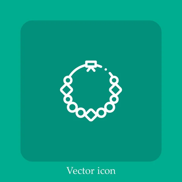 Icône Vectorielle Bracelet Linéaire Icon Line Avec Course Modifiable — Image vectorielle