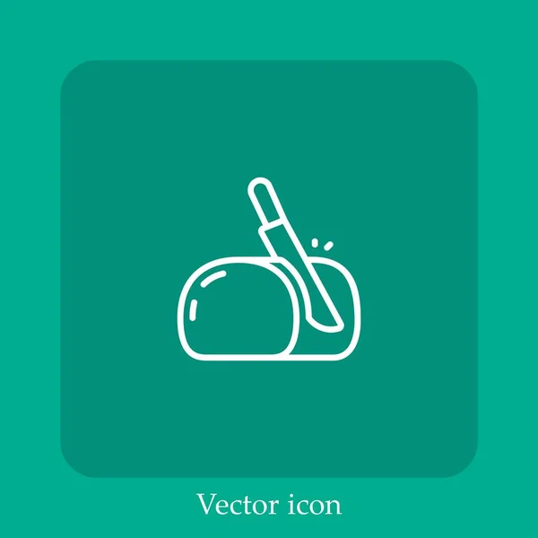 Ícone Vetor Pão Linear Icon Line Com Curso Editável — Vetor de Stock