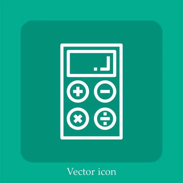 Icône Vectorielle Calculatrice Icône Linéaire Ligne Avec Course Modifiable — Image vectorielle