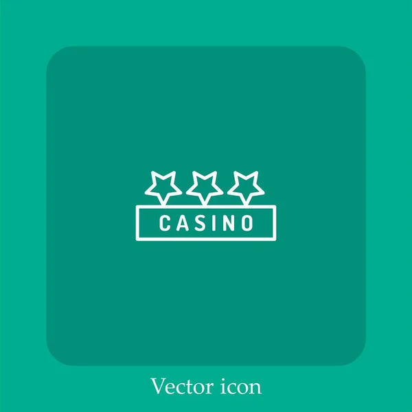 Ícone Vetorial Casino Linear Icon Line Com Curso Editável — Vetor de Stock