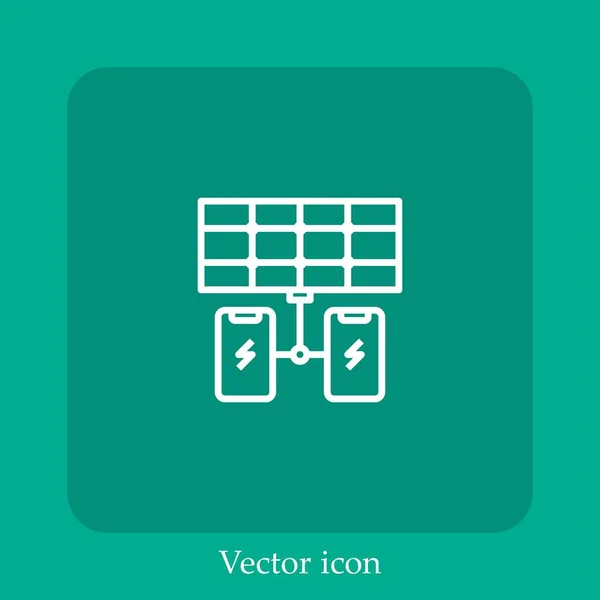 Carregador Ícone Vetor Linear Icon Line Com Curso Editável — Vetor de Stock
