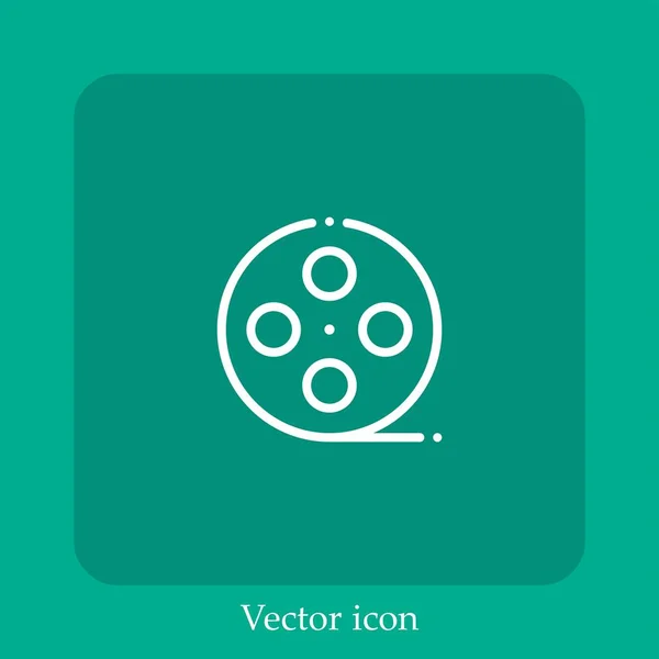 Icône Vectorielle Film Icône Linéaire Ligne Avec Trait Modifiable — Image vectorielle