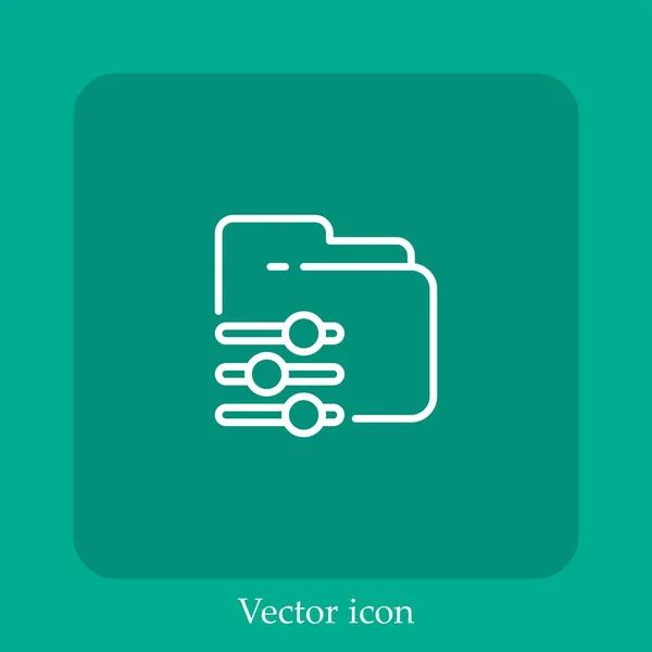 Icône Vectorielle Dossier Icône Linéaire Ligne Avec Trait Modifiable — Image vectorielle