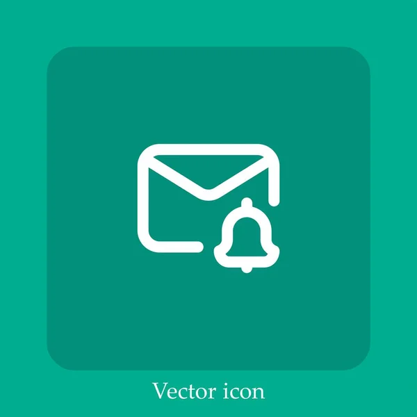 Icono Vector Correo Icon Line Lineal Con Carrera Editable — Vector de stock