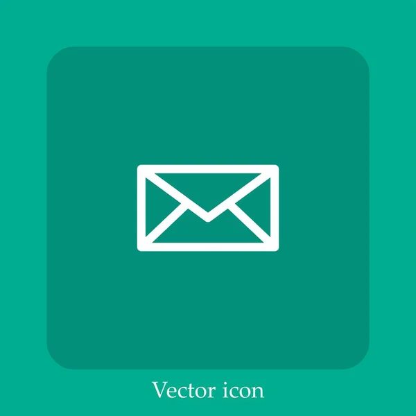 Mail Vector Icon Linear Icon Line Editable Stroke — Stock Vector