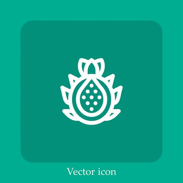 Pitaya Vector Icon Linear Icon Line Editable Stroke — Stock Vector