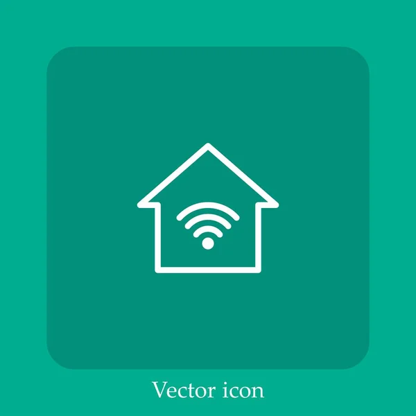 Smart Home Vektor Icon Lineare Icon Line Mit Editierbarem Strich — Stockvektor