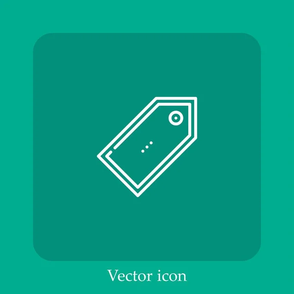 Ícone Vetorial Tag Linear Icon Line Com Curso Editável — Vetor de Stock