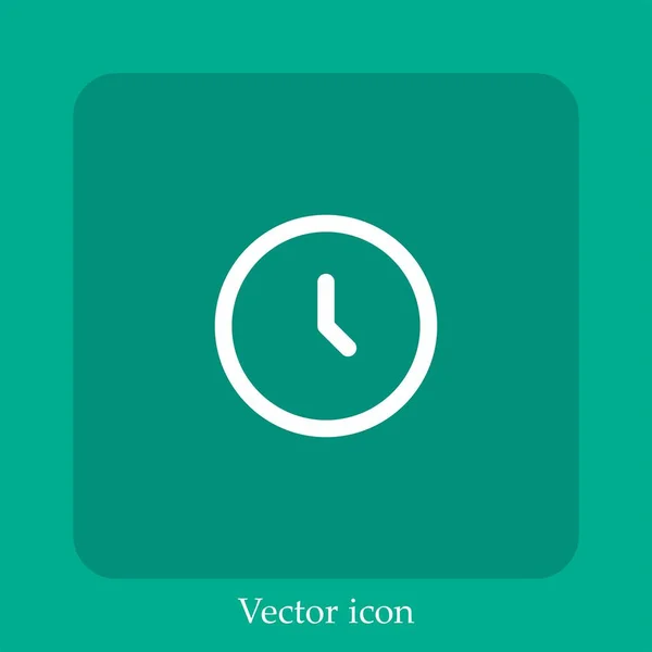 Иконка Вектора Настенных Часов Линейным Значком — стоковый вектор