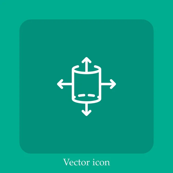 Icono Vector Modelado Icon Line Lineal Con Carrera Editable — Vector de stock