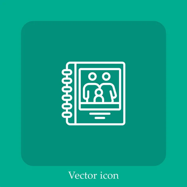 Álbum Icono Vectorial Icon Line Lineal Con Carrera Editable — Vector de stock