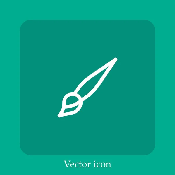 Escova Ícone Vetor Linear Icon Line Com Curso Editável — Vetor de Stock